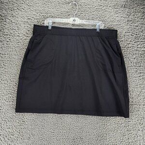 Eddie Bauer Skort Womens XL Black Active  With Pockets Skirted Shorts *GUC*